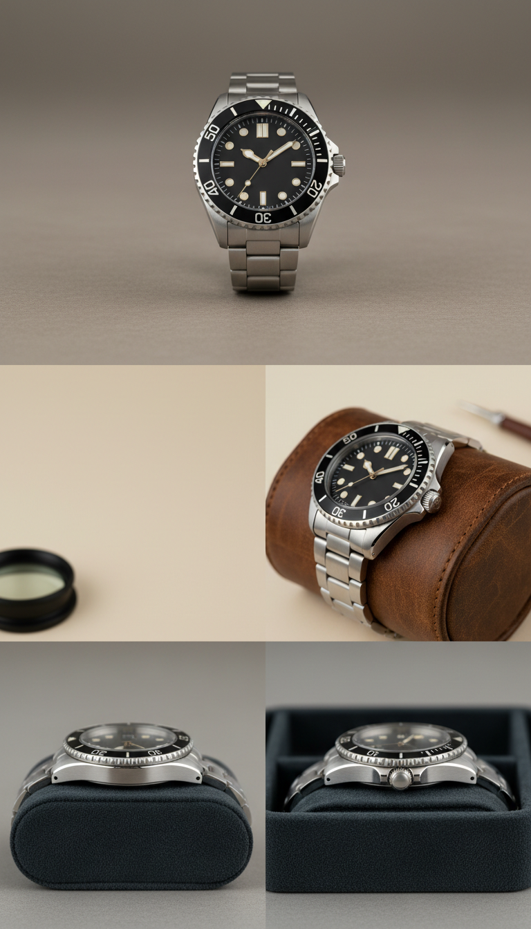 stainless steel diver Swiss watch