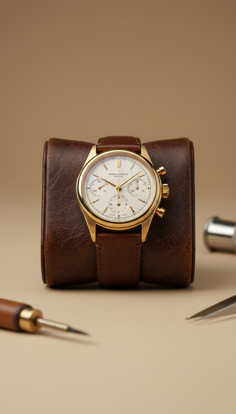 18k gold chronograph Swiss watch
