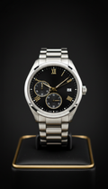 Stainless Steel Dual Time Swiss Watch