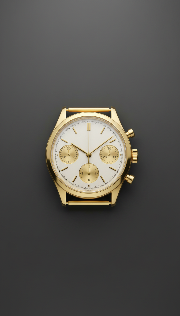 Classic gold chronograph watch