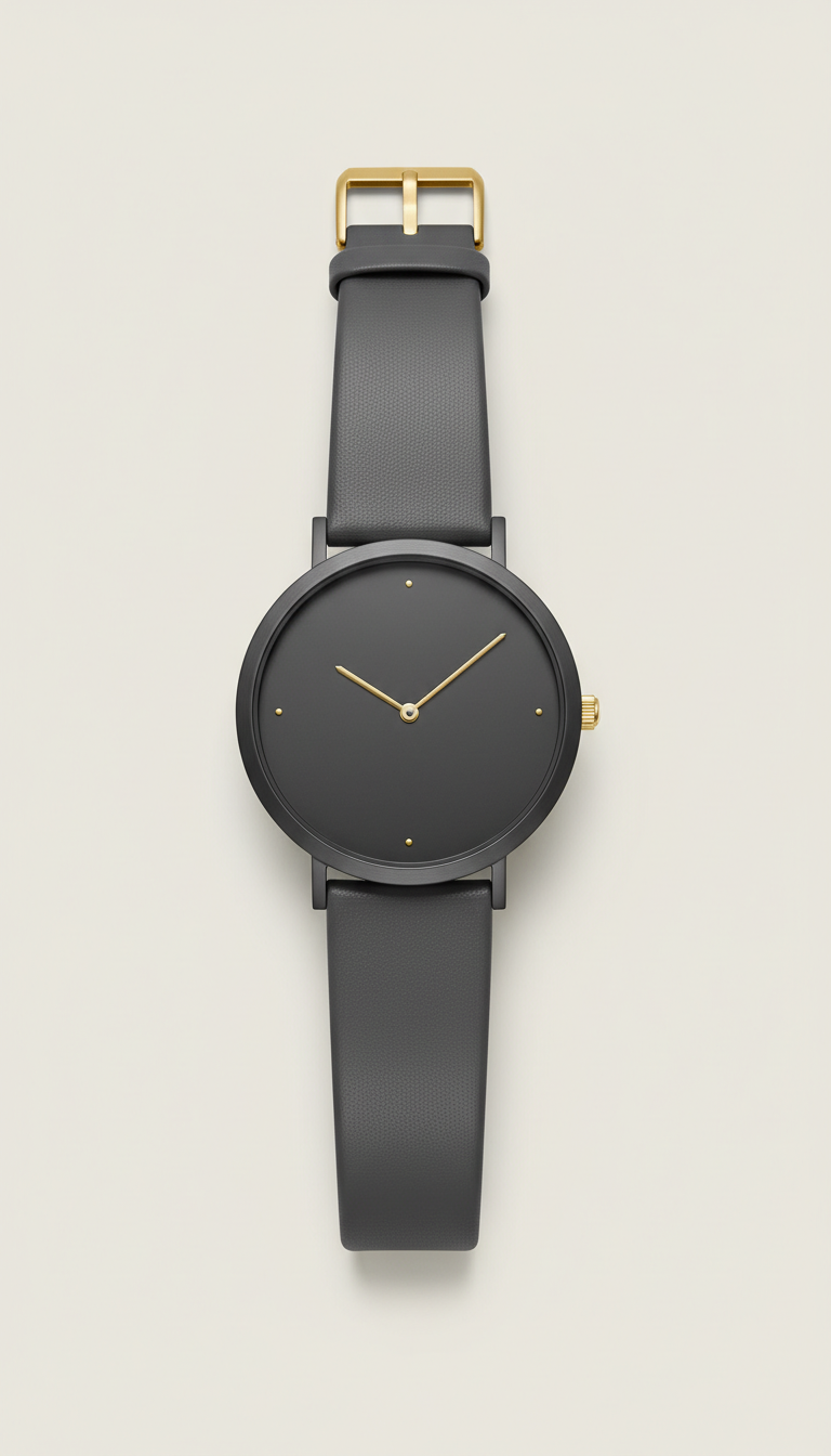 Minimalist charcoal dress watch